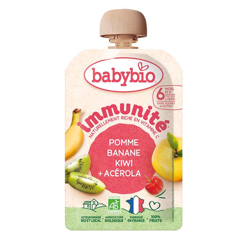 Babybio Immunity алим, гадил, киви, интоортой нухаш 100гр 6+сар