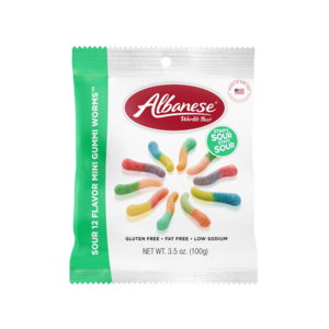 Albanese sour 12 Flavor Mini Gummi Worm-Исгэлэн өт