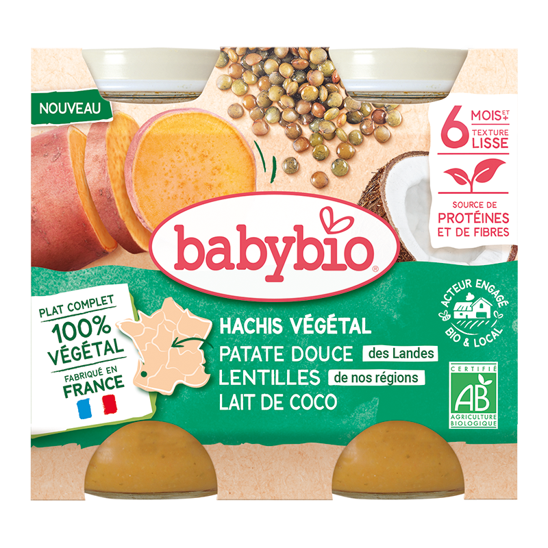 Babybio амтат төмс, сэвэг зарам, кокосын сүүтэй нухаш 200гр 6+сар