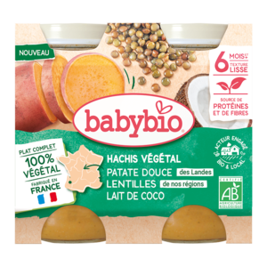 Babybio амтат төмс, сэвэг зарам, кокосын сүүтэй нухаш 200гр 6+сар