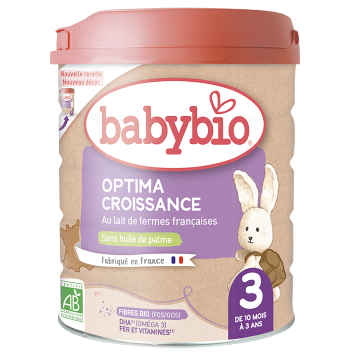 Babybio Optima 3 хүүхдийн сүү пребиотиктой 10 сар - 3 нас 800гр