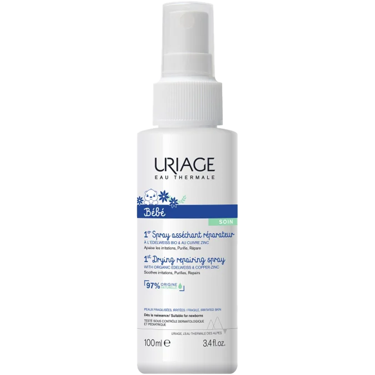 Uriage baby 1st spray хүүхдийн тайвшруулах нөхөн сэргээх спрей цайр+зэс 100мл