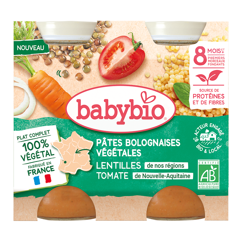 Babybio улаан лооль, сэвэг зарамтай бологнез паста 200гр 8+сар