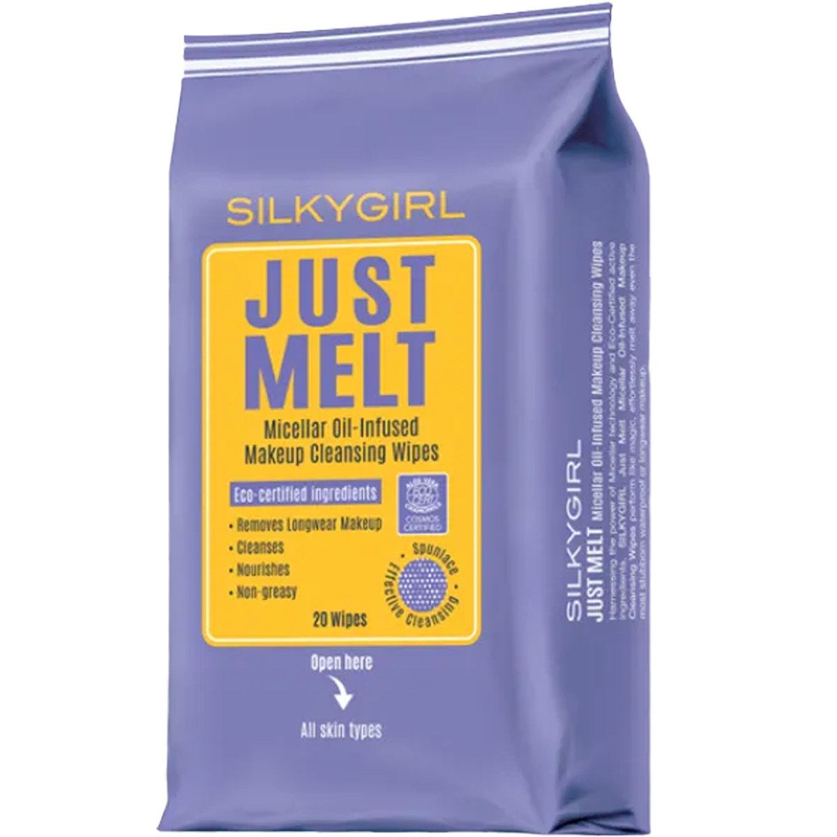 Silkygirl будаг арилгагч тосон бүтэцтэй нүүр цэвэрлэгч салфетик just melt oil makeup wipes 20ш