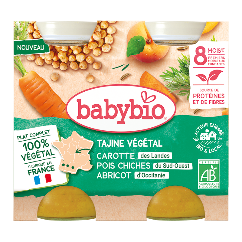 Babybio лууван, ангаахай шош, чангаанзтай жигнэсэн хоол 200гр 8+сар