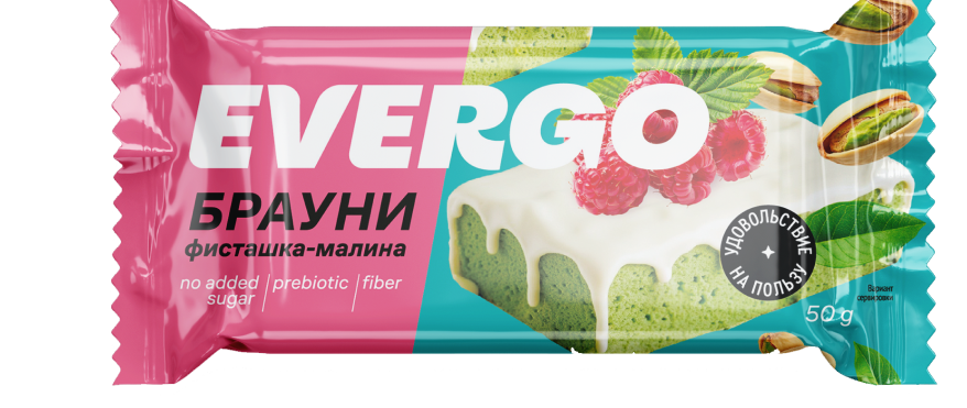 Evergo сахаргүй шоколадан бүрхүүлтэй брауни ангаахай самар, бөөрөлзгөнөтэй 50гр