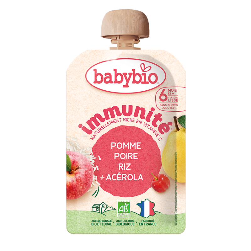 Babybio Immunity алим, лийр, будаа, интоортой нухаш 100гр 6+сар