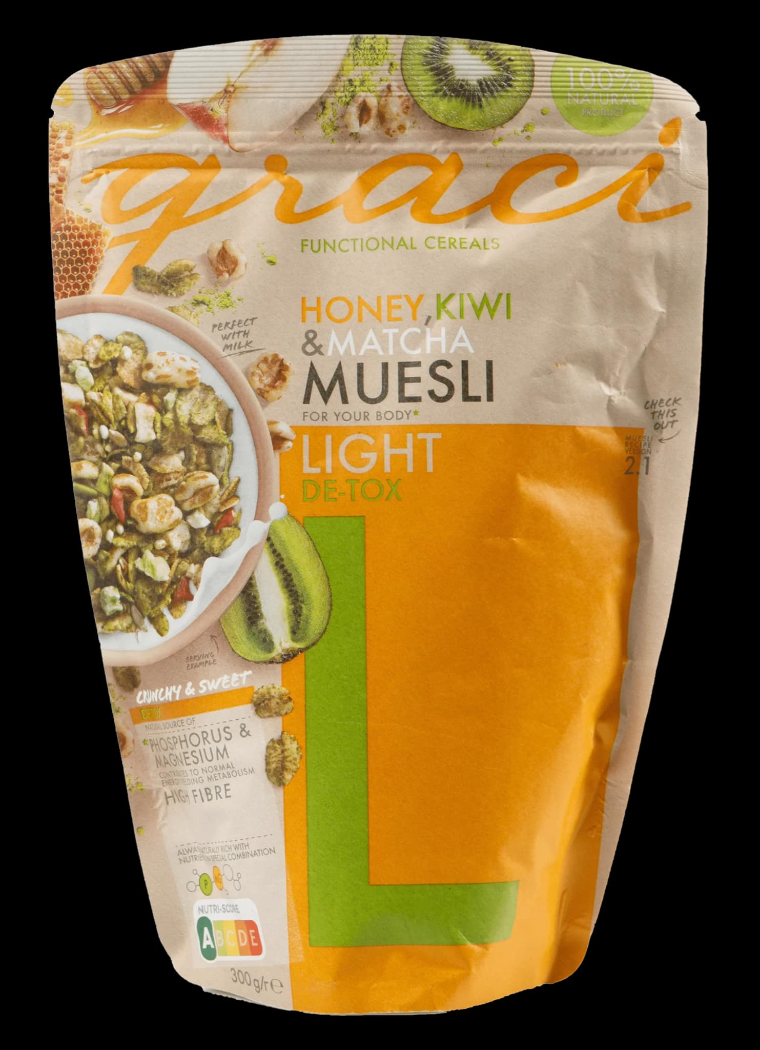 Graci LIGHT-киви, зөгийн балтай детокс мюсли 300 гр